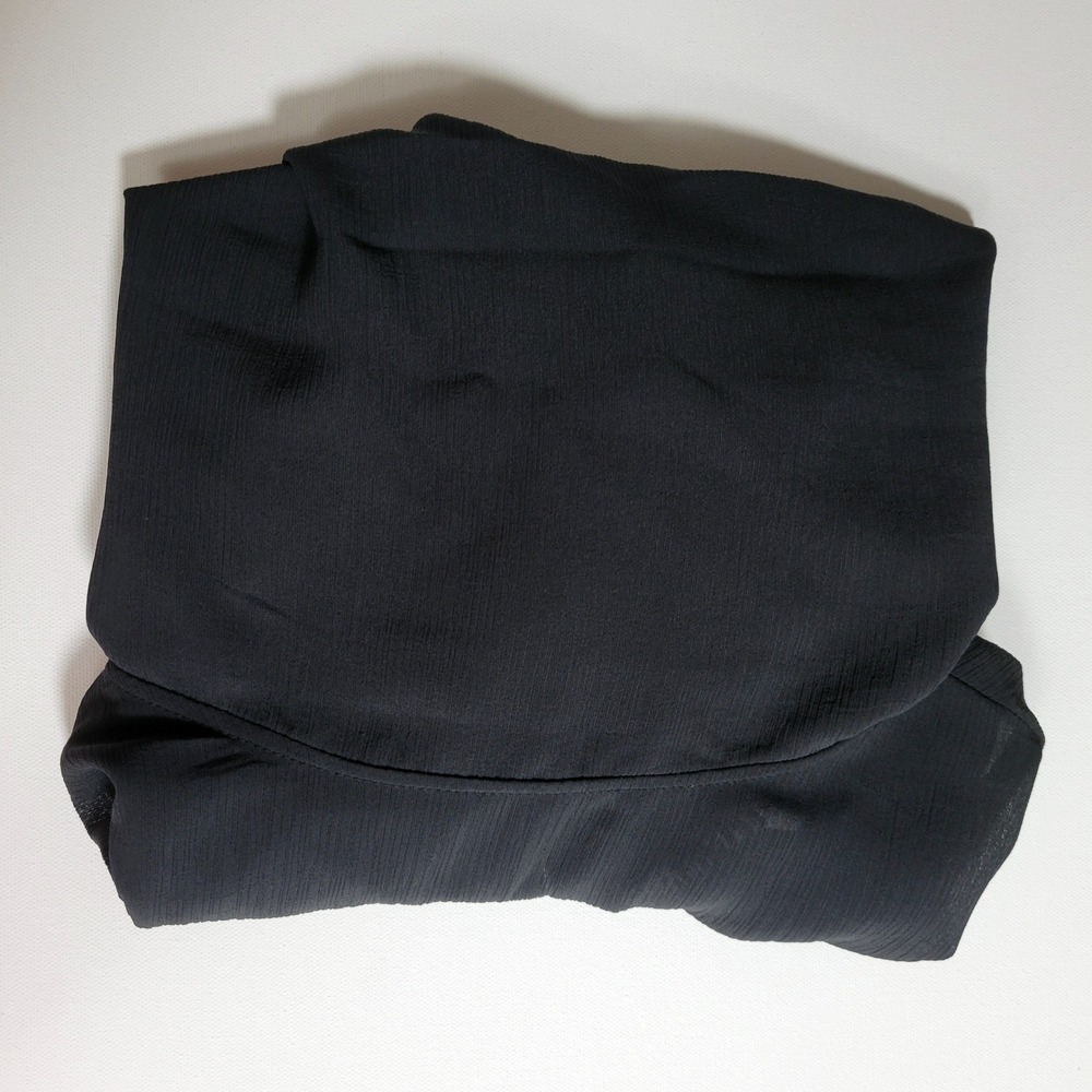 NEW ZARA Beadwork Hem Sheer Cowl Neck Blouse S Black‎ Coquette Whimsigoth Dark - Picture 11 of 11